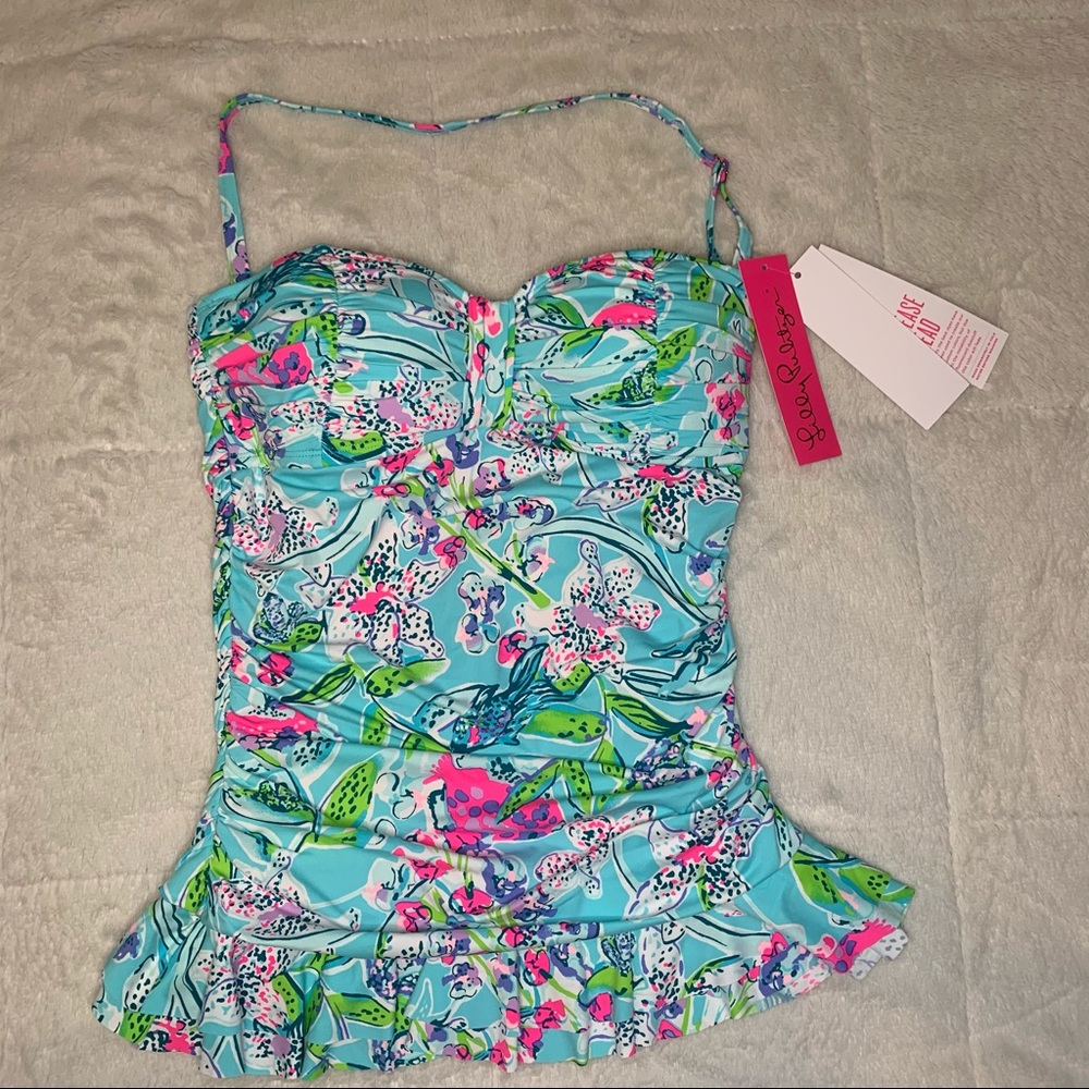 NWT Lilly Pulitzer Floral Halter Tankini Top